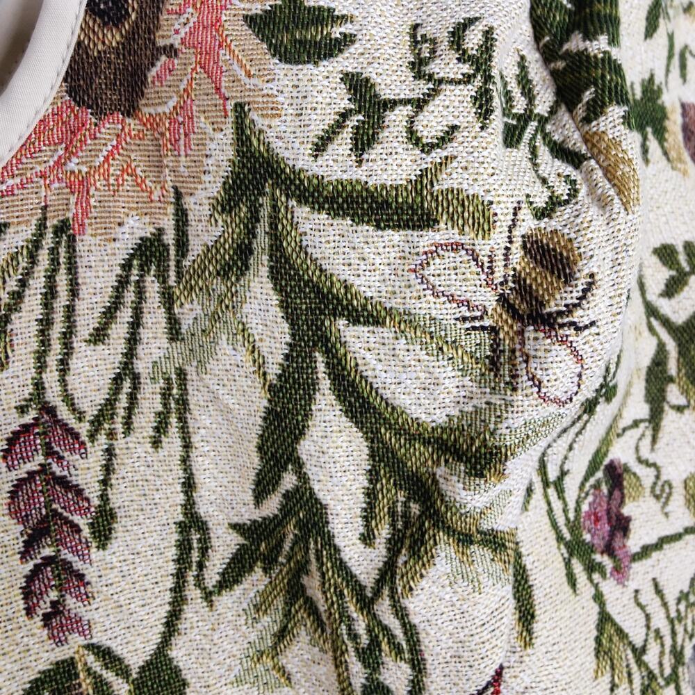 Brocade Tapestry Corset Tank M Botanical Floral Milkmaid Cottagecore - Picture 5 of 7
